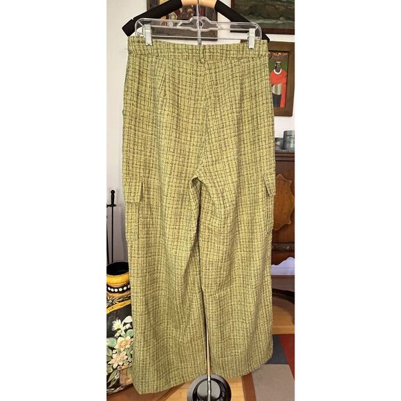 NWT Cider, Green, Cargo Pockets, Wide Leg Pants, Flat Front Pockets, Size Lrg - Picture 2 of 10